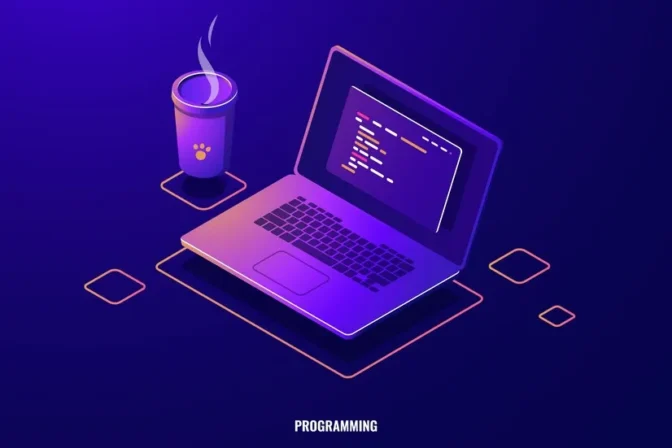laptop with program code isometr - Software Pile